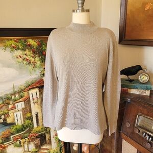 Vintage gold metallic sweater top Large